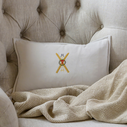Vintage Skis Boudoir Pillow - New