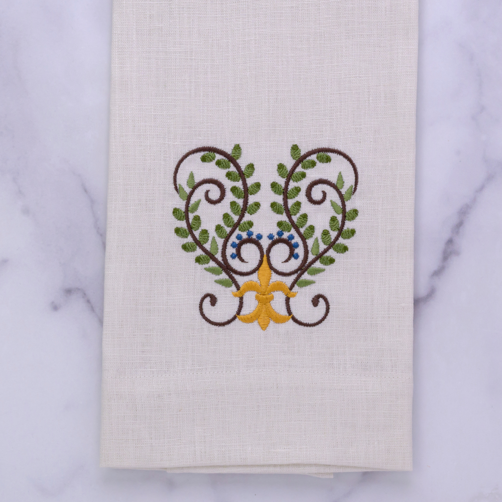 Medici Scroll Linen Towel - New