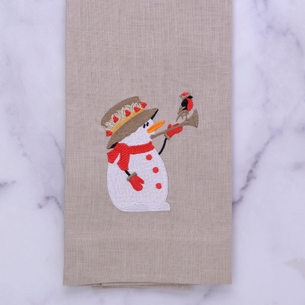Snowman Harmony Linen Towel - New