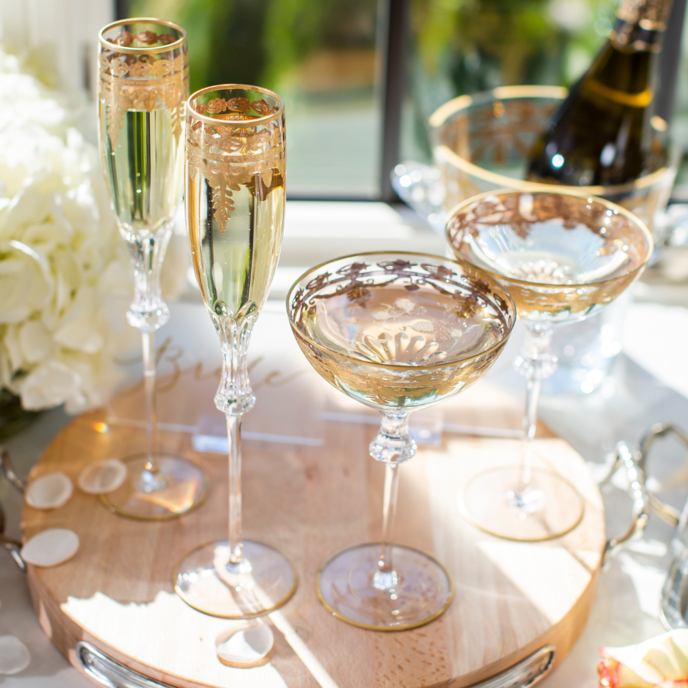 Vetro Gold Wedding Coupe Set