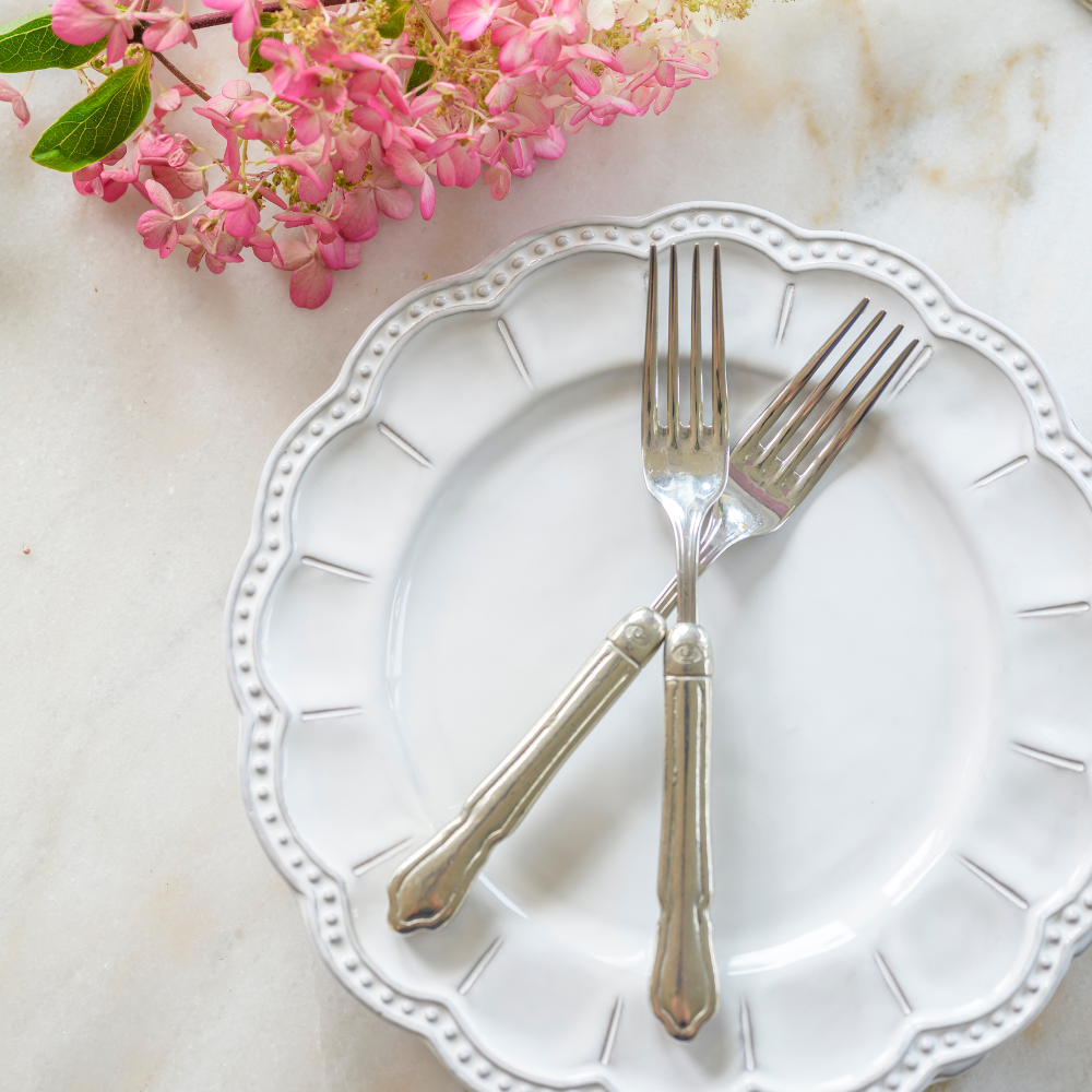 Bella Bianca Beaded Salad/Dessert Plate