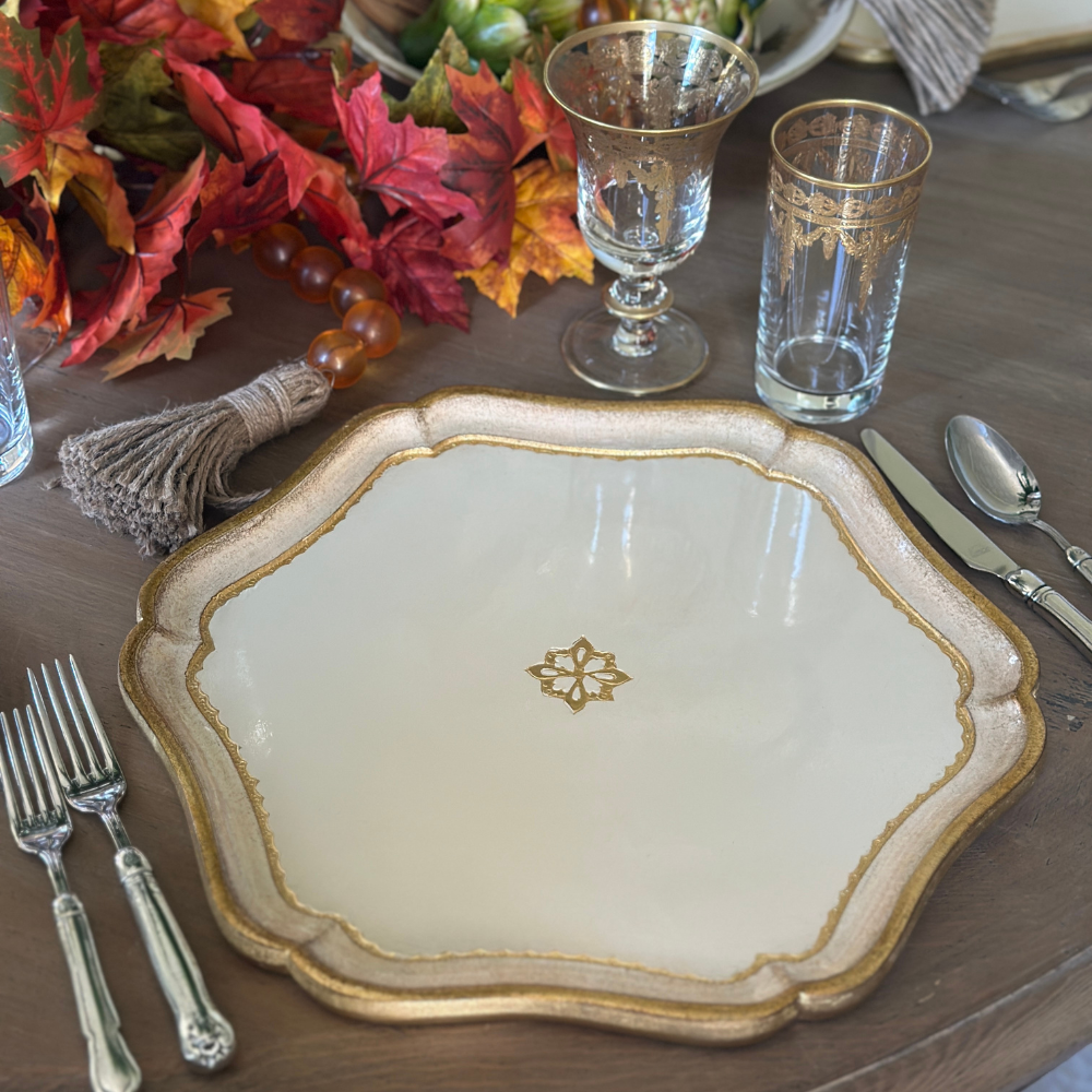 Florentino Baroque Wooden Charger/Tray - NEW