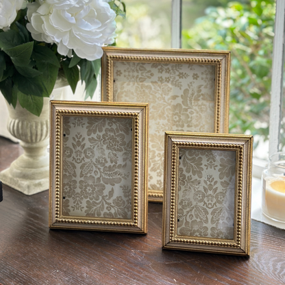 Florentino Wooden Beaded Gold Picture Frame - Website Exclusive - New