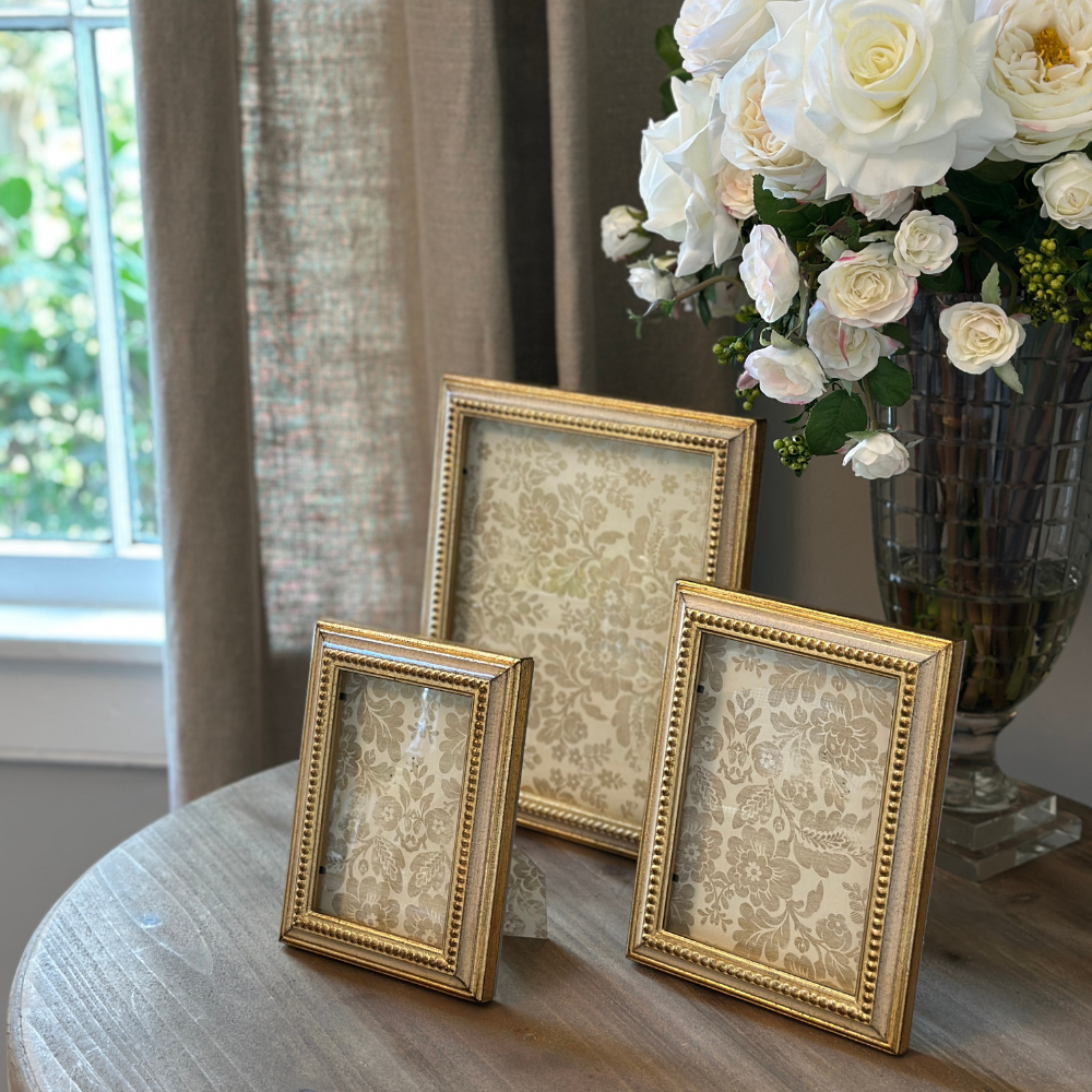 Florentino Wooden Beaded Gold Picture Frame - Website Exclusive - New