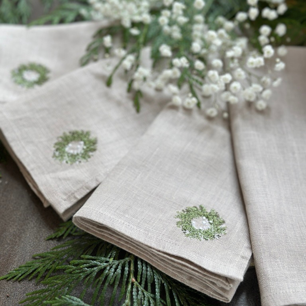 Mini Wreath Napkin Set - New