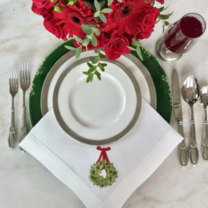 Boxwood Wreath Large Napkin - New