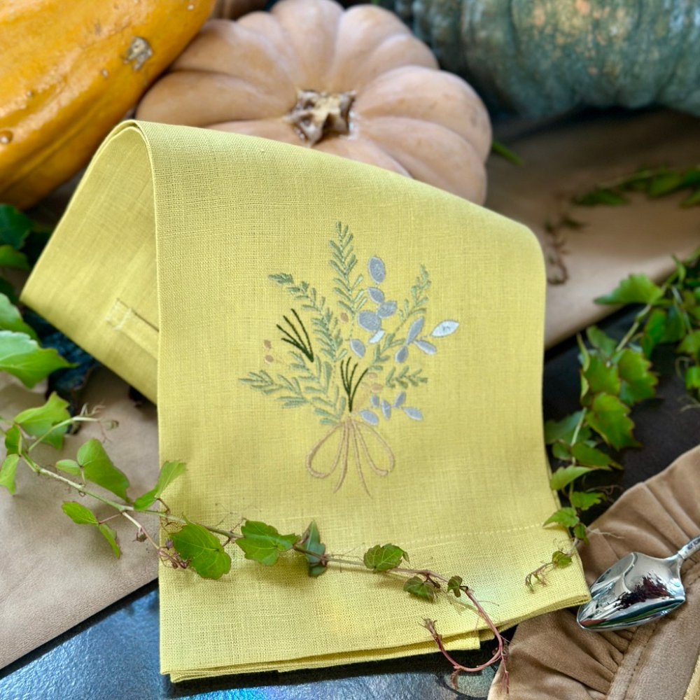 Farmers Market Bouquet Linen Towel
