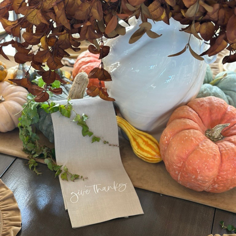 Give Thanks Linen Towel