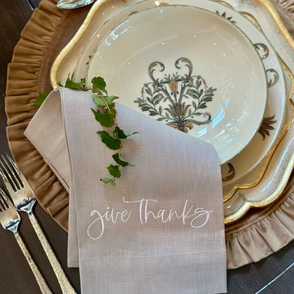 Give Thanks Linen Towel