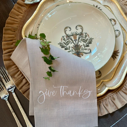 Give Thanks Linen Towel