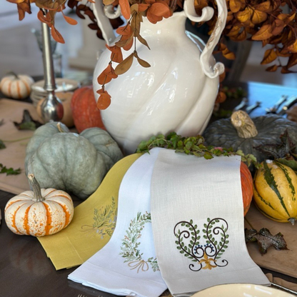Medici Scroll Linen Towel - New