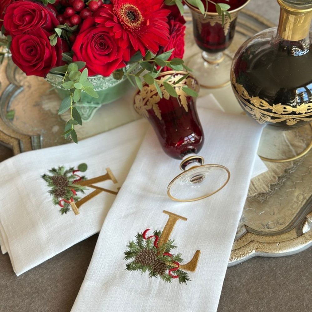 Winter Pine Monogram Towel - New