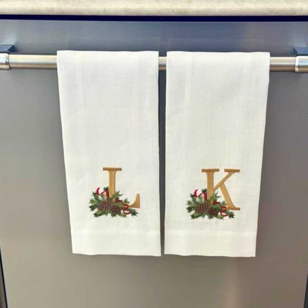 Winter Pine Monogram Towel - New