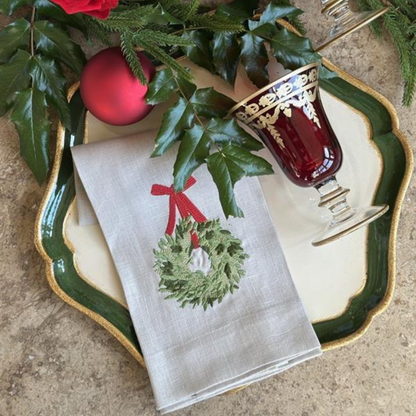 Serviette en lin Couronne de buis