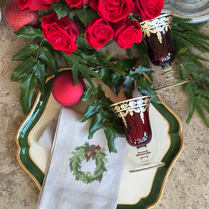 Juniper Wreath Linen Towel