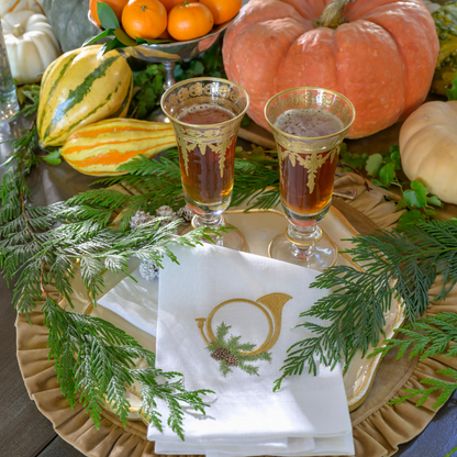 Christmas Horn Linen Towel