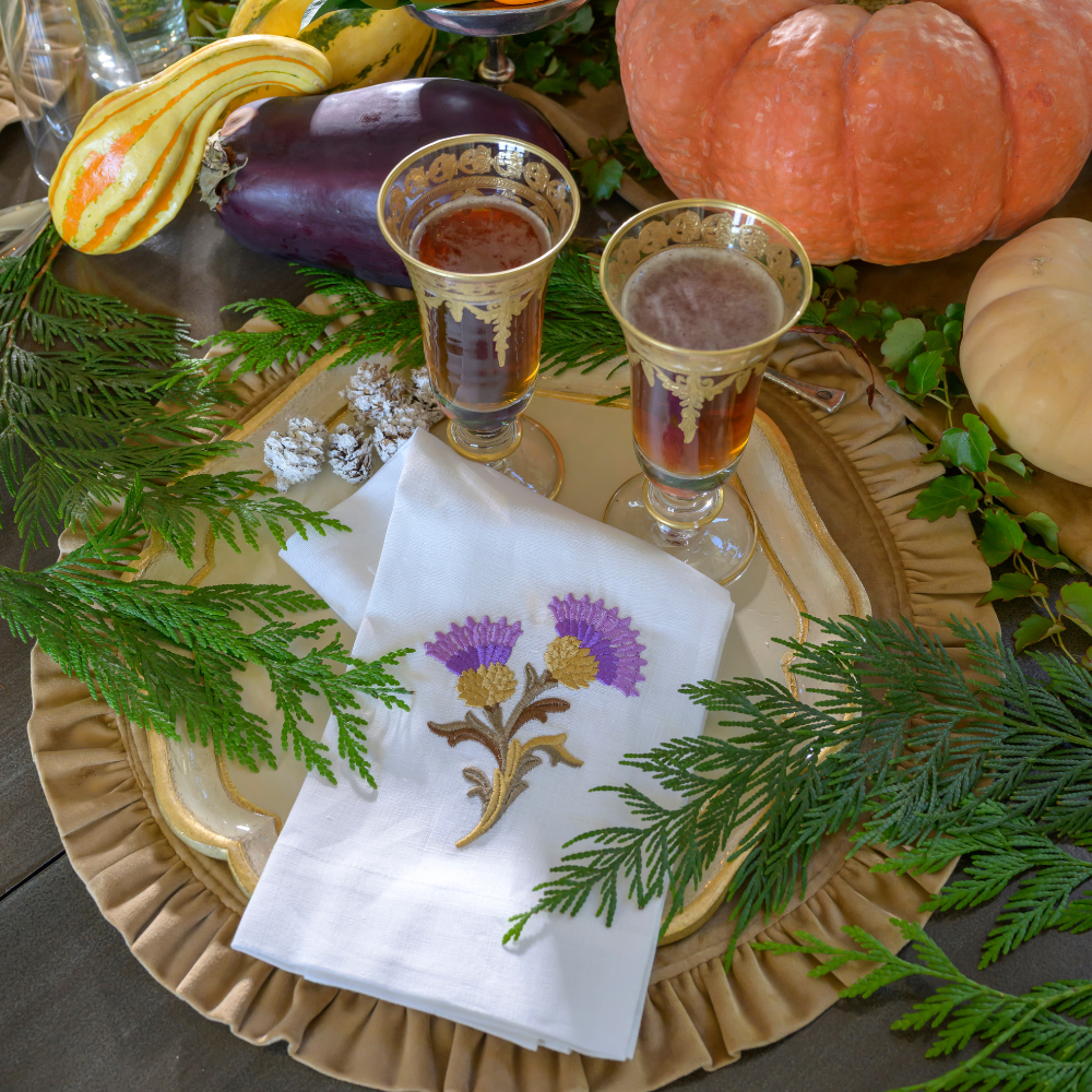 Arte Italica Thistle Linen Towel - Thumbnail 3
