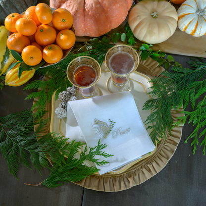 Serviette en lin Colombe de la Paix