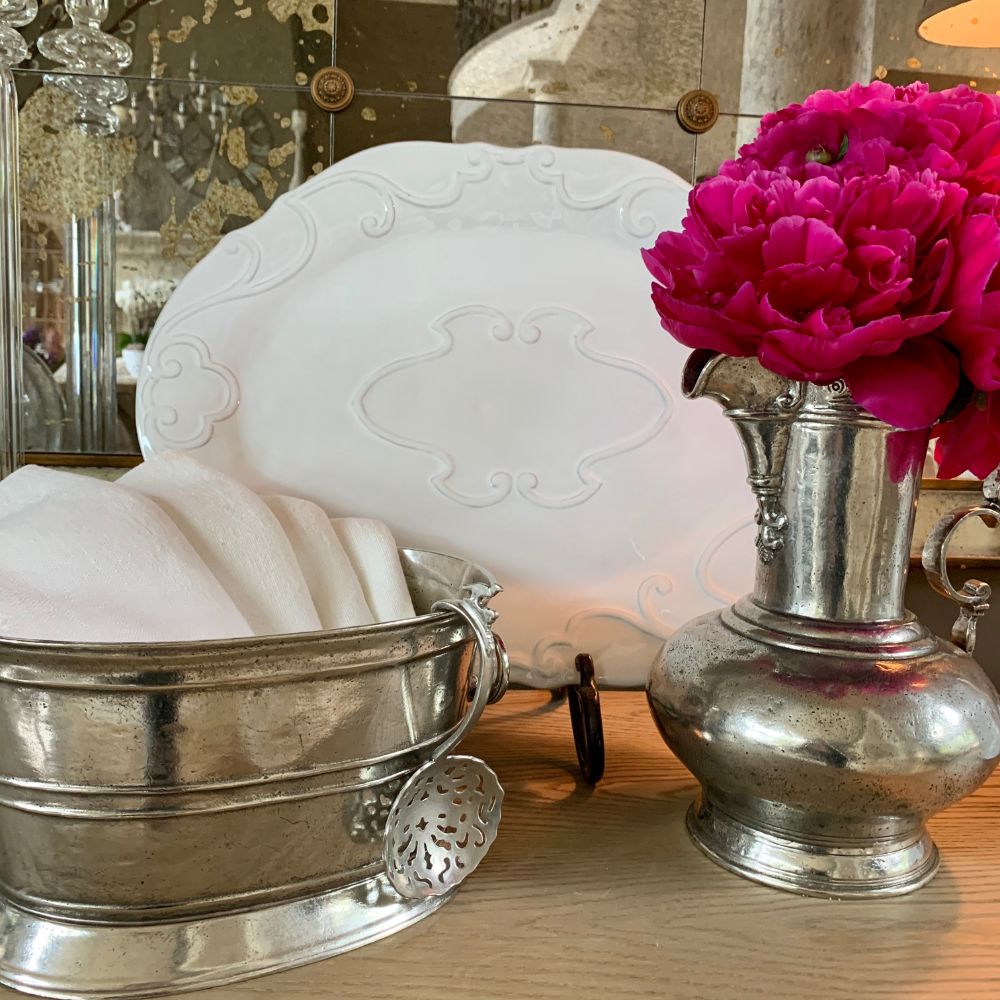 Bella Bianca Ribbon Oval Platter