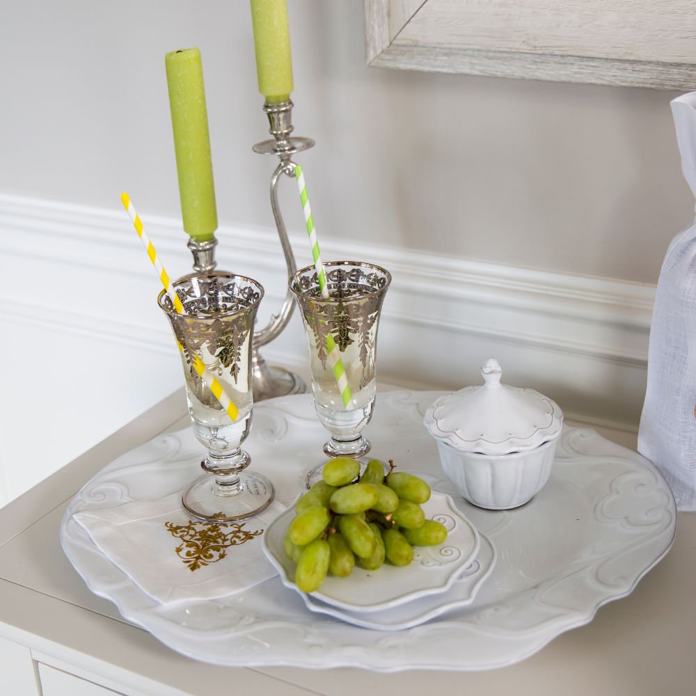 Bella Bianca Ribbon Oval Platter