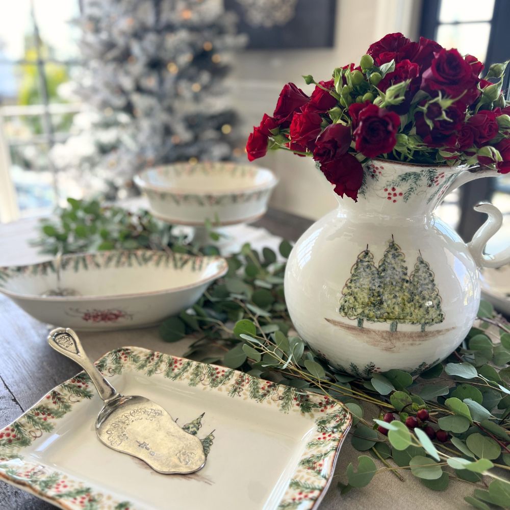 Natale Large Pitcher | Hand-Painted Italian Ceramic Christmas