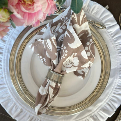 Taupe Damask Italian Cotton Napkin