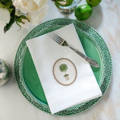 Rosemary Topiary Tri-Fold Linen Napkin - New
