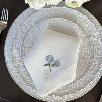 Blue Hydrangea Large Linen Napkin - NEW