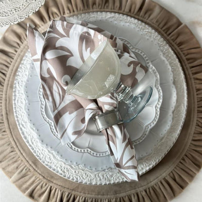 Taupe Damask Italian Cotton Napkin