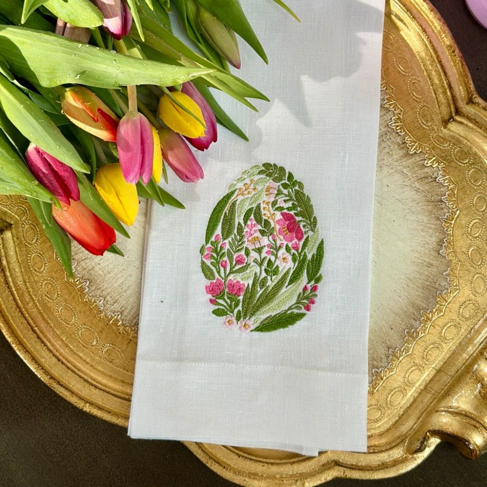 Garden Easter Egg Linen Towel - New