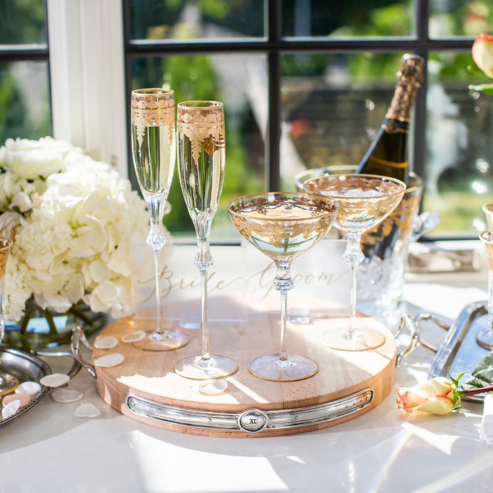 Vetro Gold Wedding Flute Set