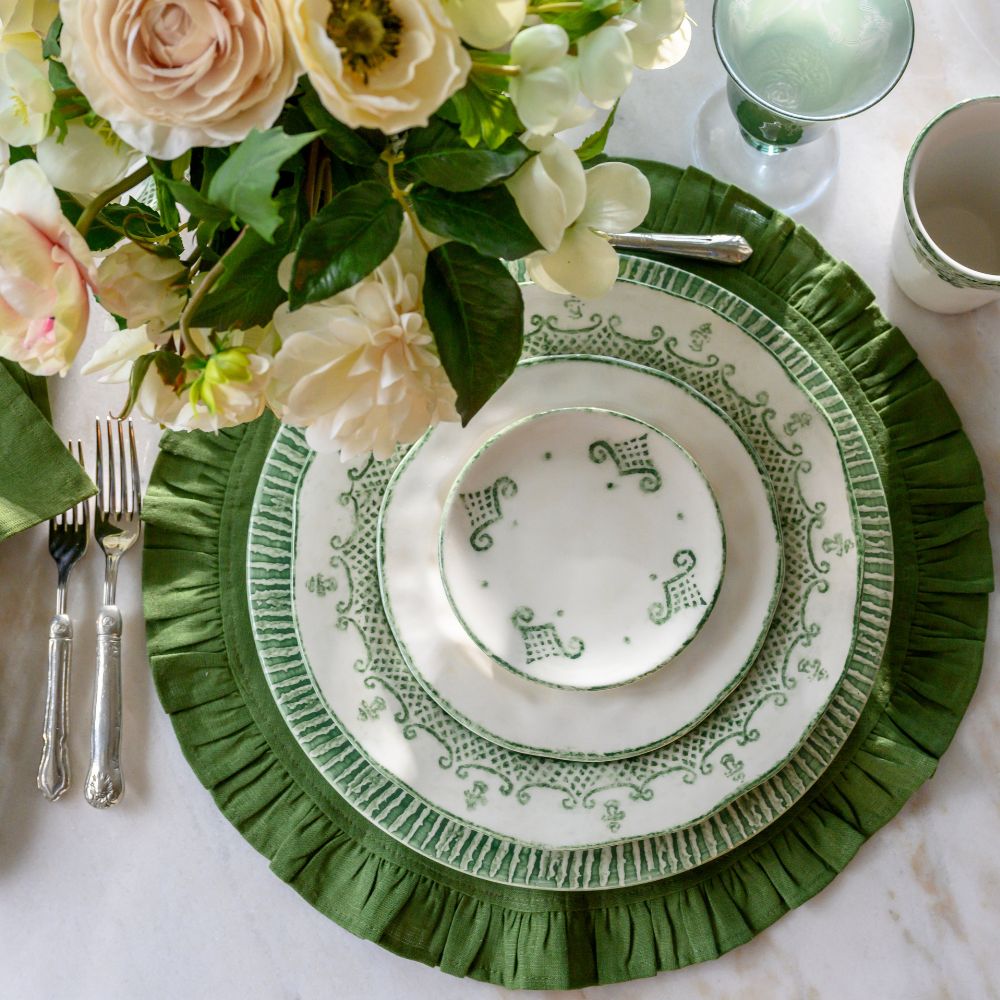Round Ruffle Linen Placemat - Two Sizes