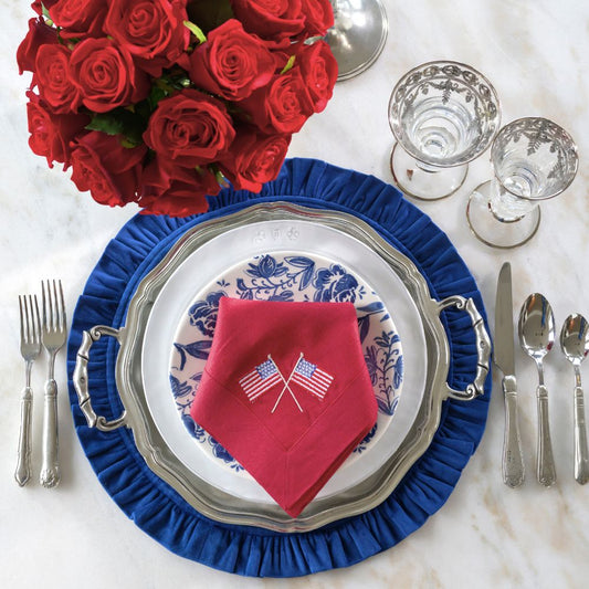Round Ruffle Velvet Placemat - Two Sizes