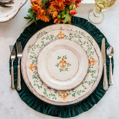 Round Ruffle Velvet Placemat - Two Sizes