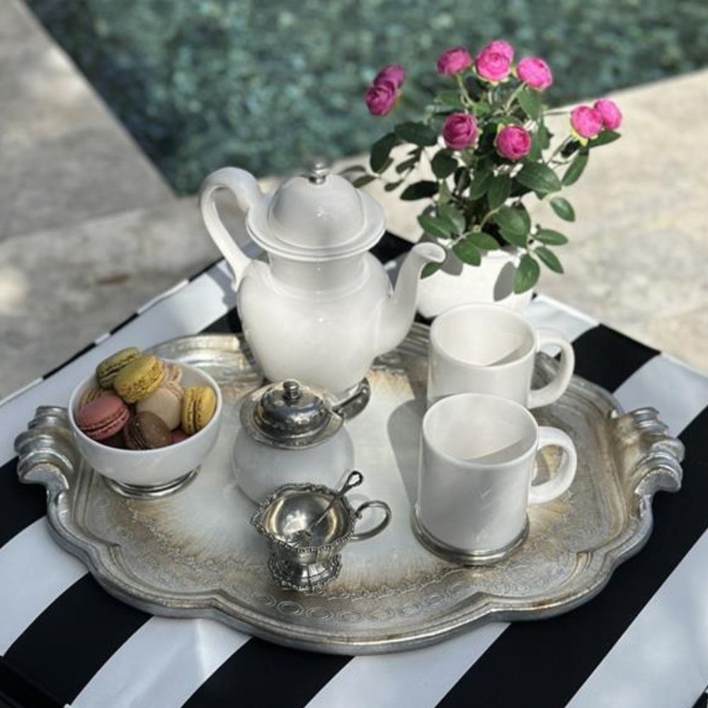 Florentino Wooden Tray | Handmade Antique Gold & Silver | Arte Italica
