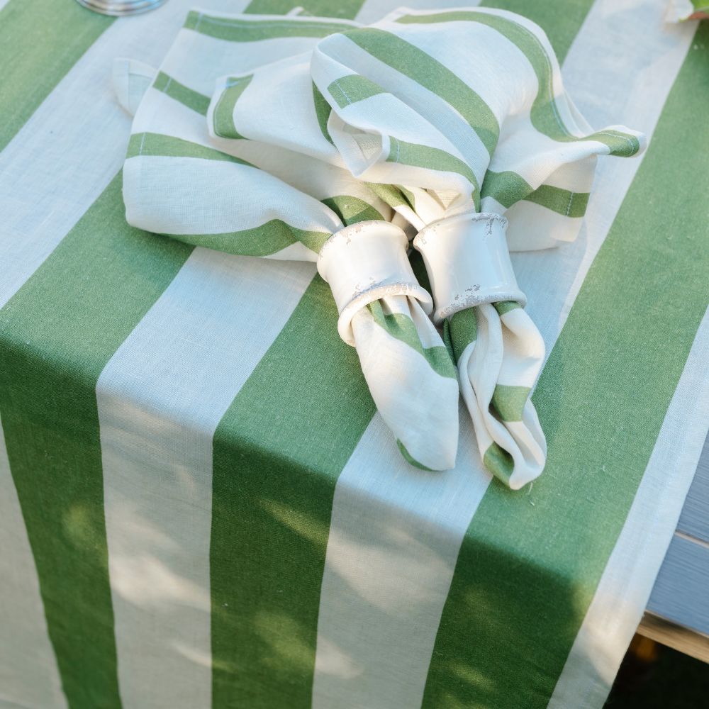 Portofino Bold Stripe Linen Table Runner