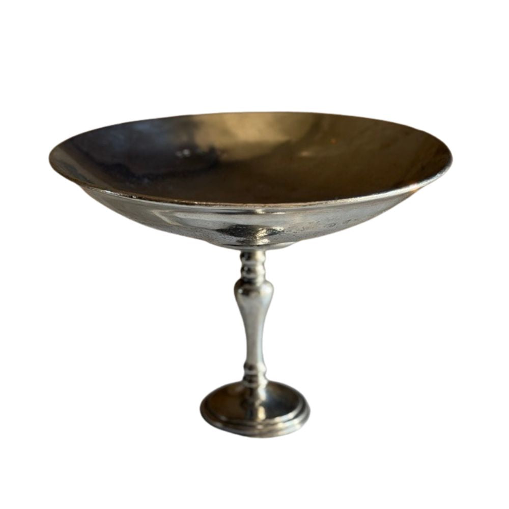 Arte Italica Peltro Pedestal Bowl side view — Italian pewter
