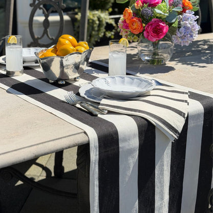 Portofino Bold Stripe Linen Table Runner