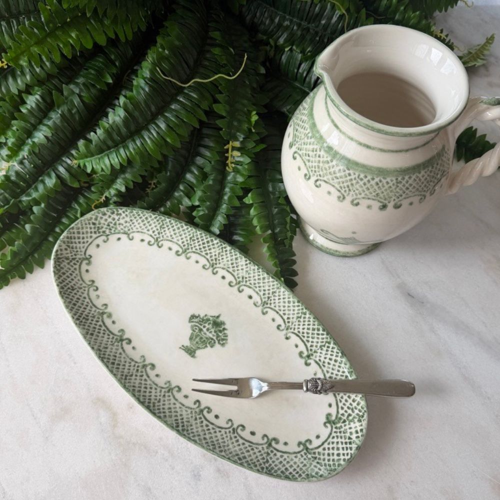 Burano Green Oval Platter