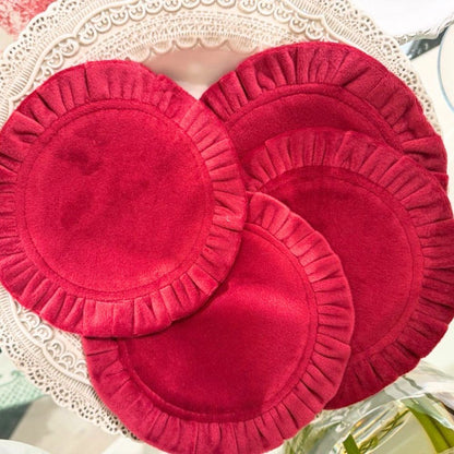 Round Ruffle Velvet Coaster Set