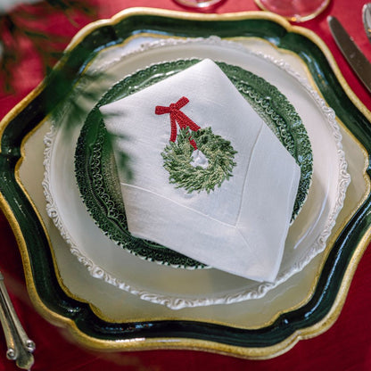 Boxwood Wreath Large Napkin - New