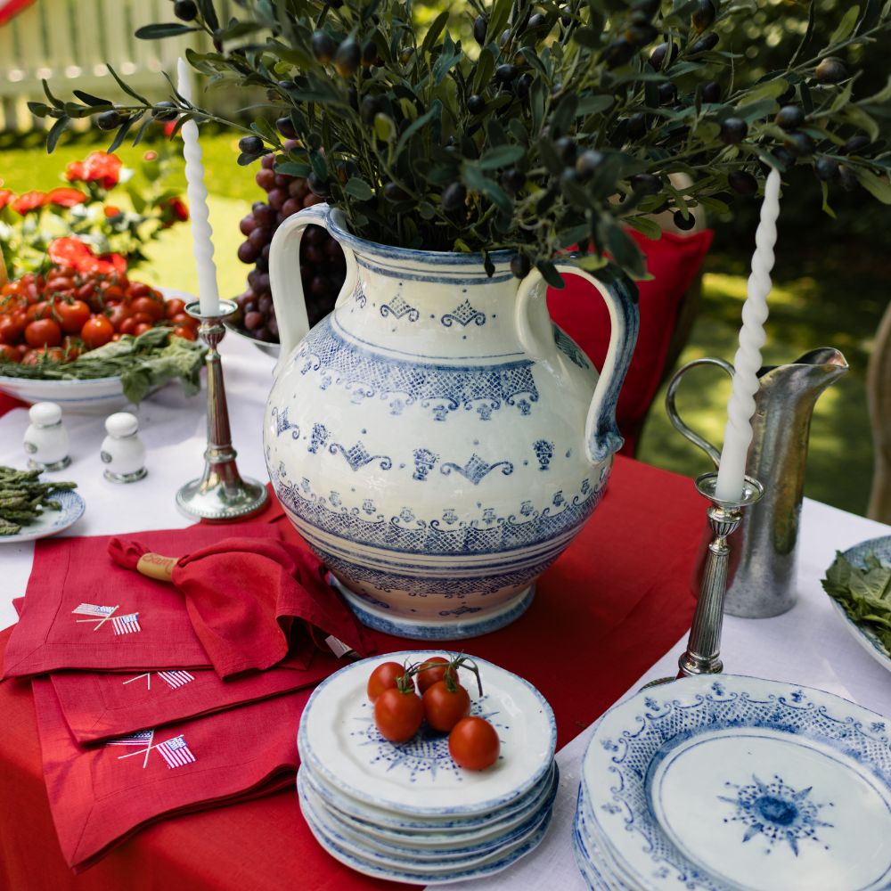 Burano Round 2-Handled Amphora | Hand Painted Italian Ceramic