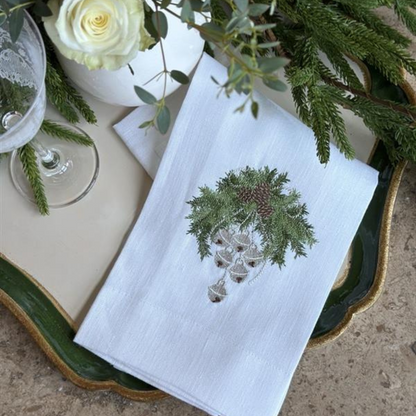 Jingle Bell Swag Linen Towel - New
