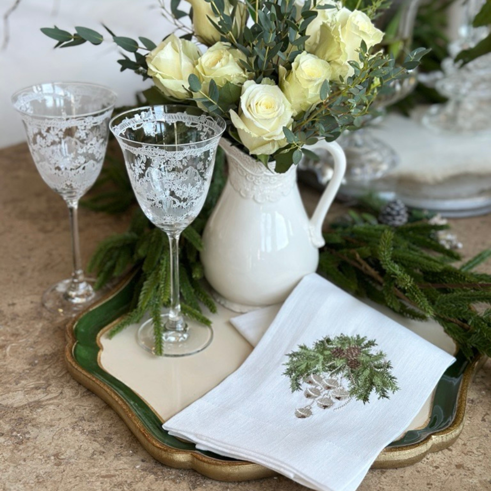 Jingle Bell Swag Linen Towel - New