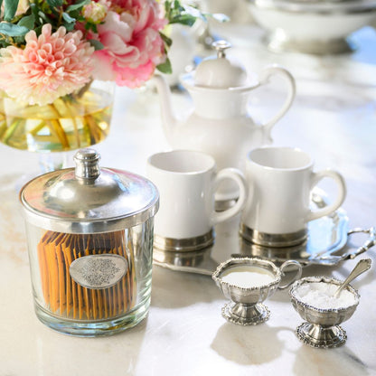 Large Damasco Glass Vessel with Pewter Lid - Online Exclusive NEW