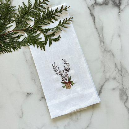 Stag with Bell Linen Towel