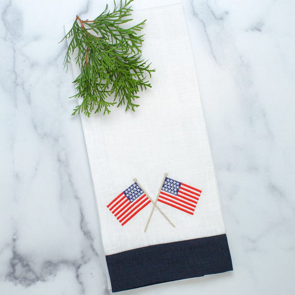 American Flag Linen Towel