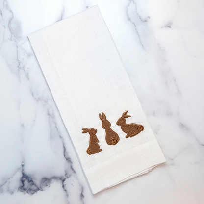 Chocolate Bunnies Linen Towel