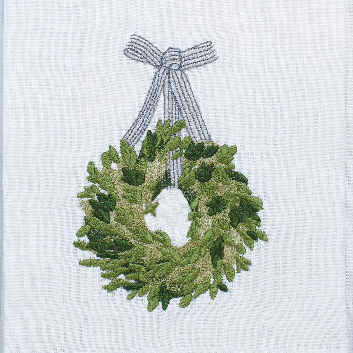 Boxwood Wreath Linen Towel