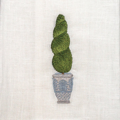 Spiral Topiary Linen Towel